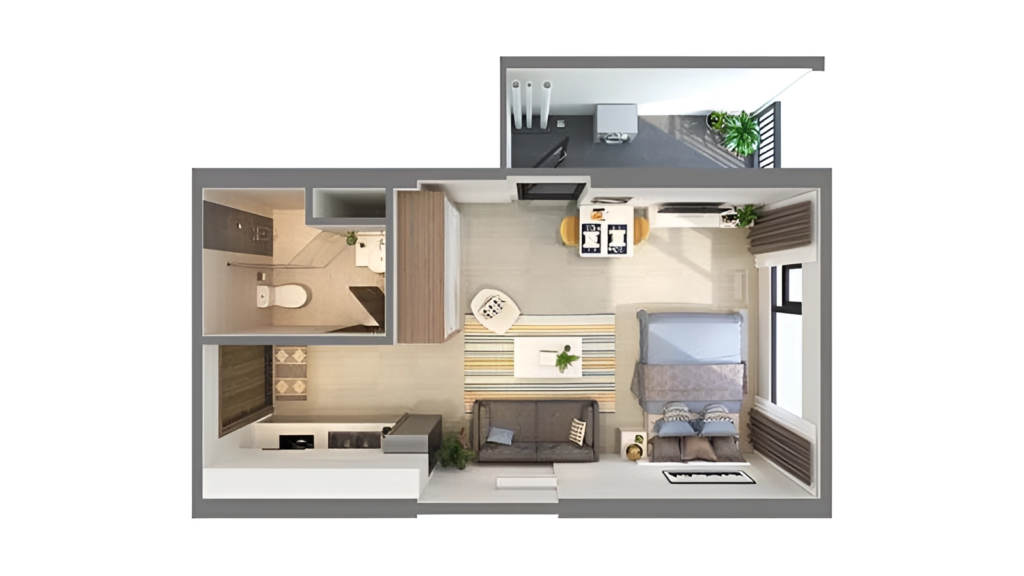Layout homestay Studio Vinhomes Ocean Park