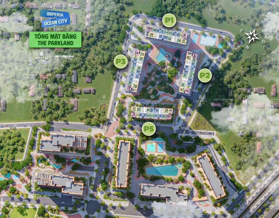 Mặt bằng tổng thể The Parkland - Imperia Ocean City GĐ1