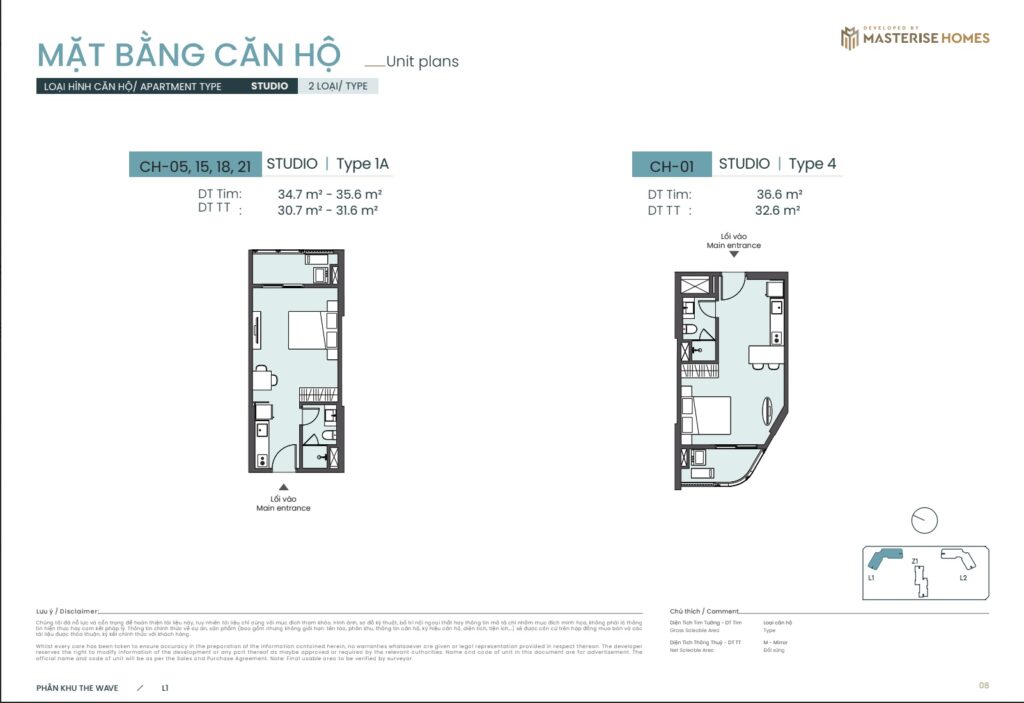 Studio Masteri Grand Coast | Giá Bán – Giá Thuê | Đầu Tư Tốt