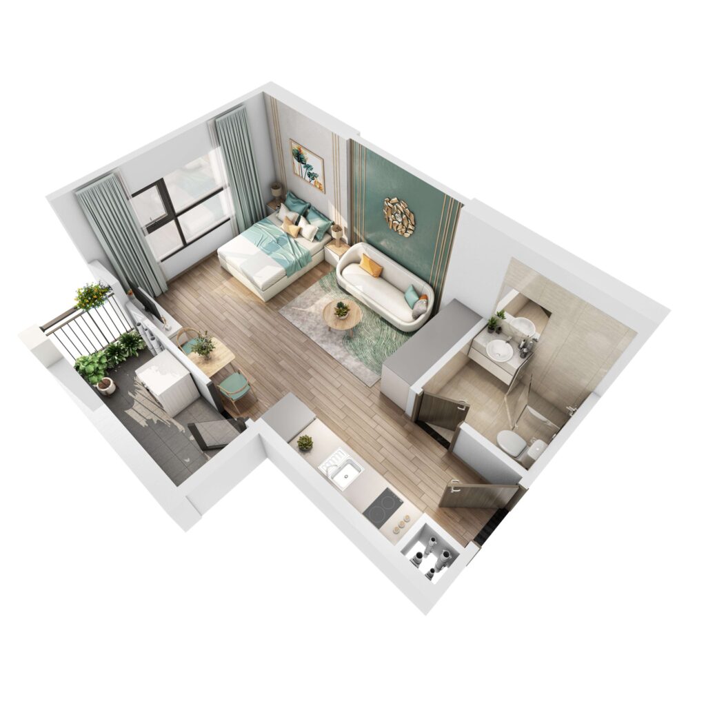 Layout Studio Apartments in Vinhomes Ocean Park