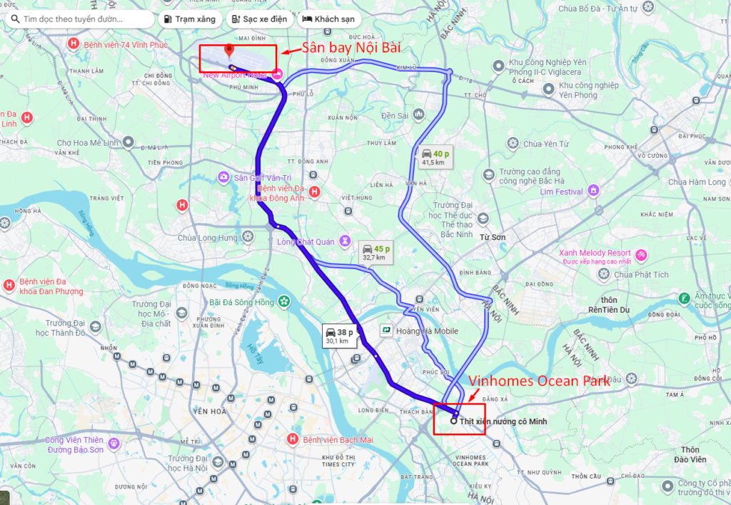 Homestay Ocean Park đi sân bay Nội Bài – Thuê theo giờ, ngày tiện lợi