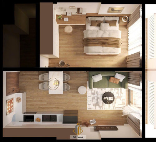 Cho thuê căn 1PN The Zurich Vinhomes Ocean Park – Full nội thất mới tinh