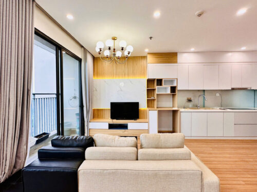 Cho thuê căn hộ 2PN+ góc tòa S2.01 Vinhomes Ocean Park, tầng cao, full đồ