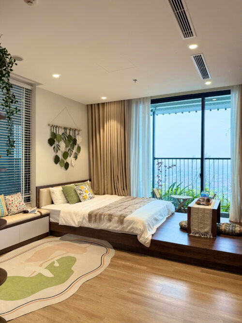 Homestay Landmark Ecopark tòa L1 tầng cao, view đẹp, full nội thất
