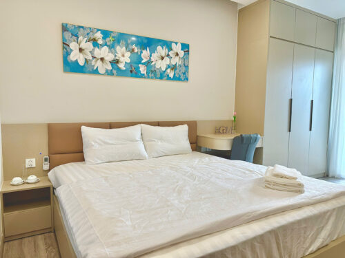 Homestay Sky Forest Ecopark SF2 2 phòng ngủ căn góc tầng 23 view đảo