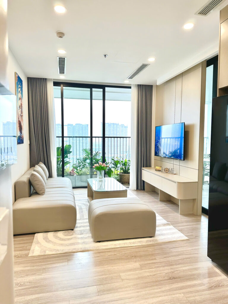 Homestay Sky Forest Ecopark SF2 2 phòng ngủ căn góc tầng 23 view đảo