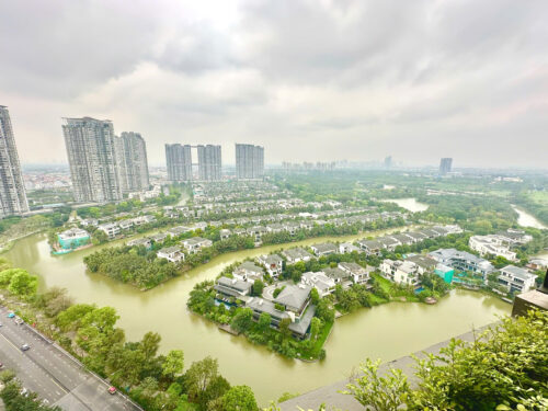 Homestay Sky Forest Ecopark SF2 2 phòng ngủ căn góc tầng 23 view đảo