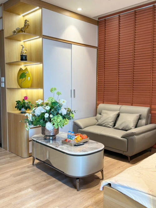 Cho thuê homestay Studio tại Landmark L2 Ecopark tầng cao view sông Hồng