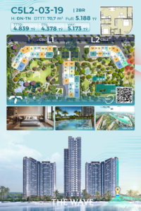 Căn hộ 2PN Masteri Grand Coast C5L2-03-19 ban công Đông Nam view nội khu