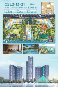 Căn Hộ 2PN+ Masteri Grand Coast 72,8m² View Hồ Bơi Resort Giá Từ 4,865 Tỷ