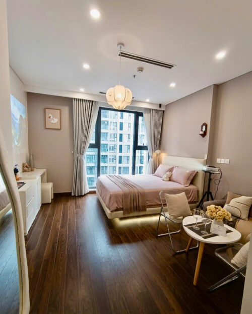 Studio Masteri West Heights tòa A tầng cao full nội thất