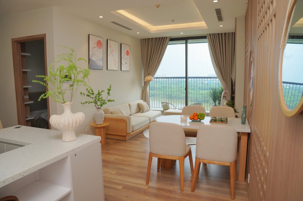 Homestay Landmark Ecopark sở hữu nhiều căn hộ có tầm nhìn hồ Thiên Nga và sân Golf