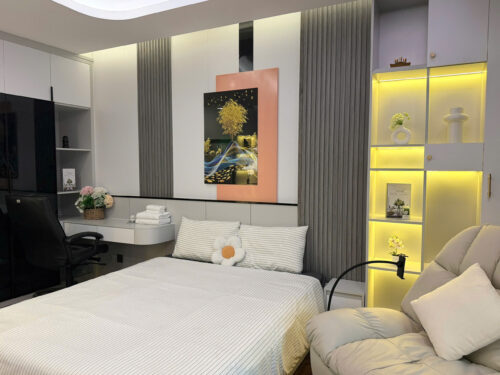 Homestay Studio Diamond Crown Hải Phòng | Tầng 25, Decor Đẹp