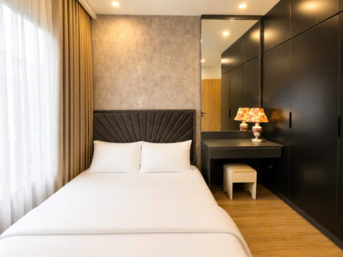 Homestay Vinhomes Smart City S1.03 Tầng 25 | 1PN+ Có Bồn Tắm, 2 Giường, View Thoáng