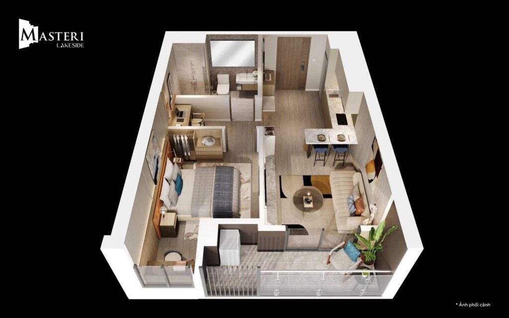 Layout Homestay 1PN+ Masteri Lakeside Ocean Park