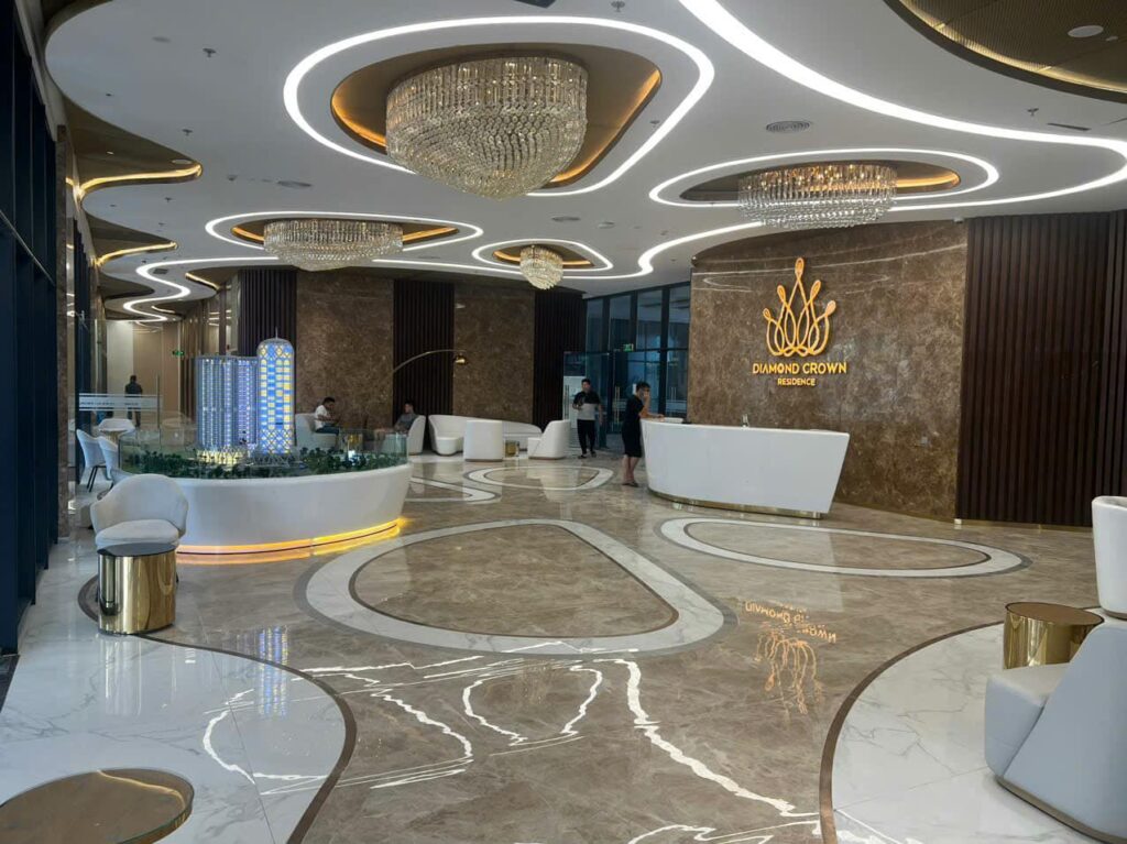 Sảnh chờ của Tòa Diamond Crown Hải Phòng Sảnh chờ của Tòa Diamond Crown Hải Phòng