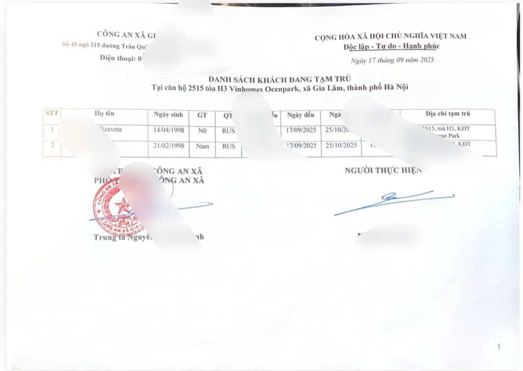Temporary Residence Registration for Foreign Tenants in Vietnam